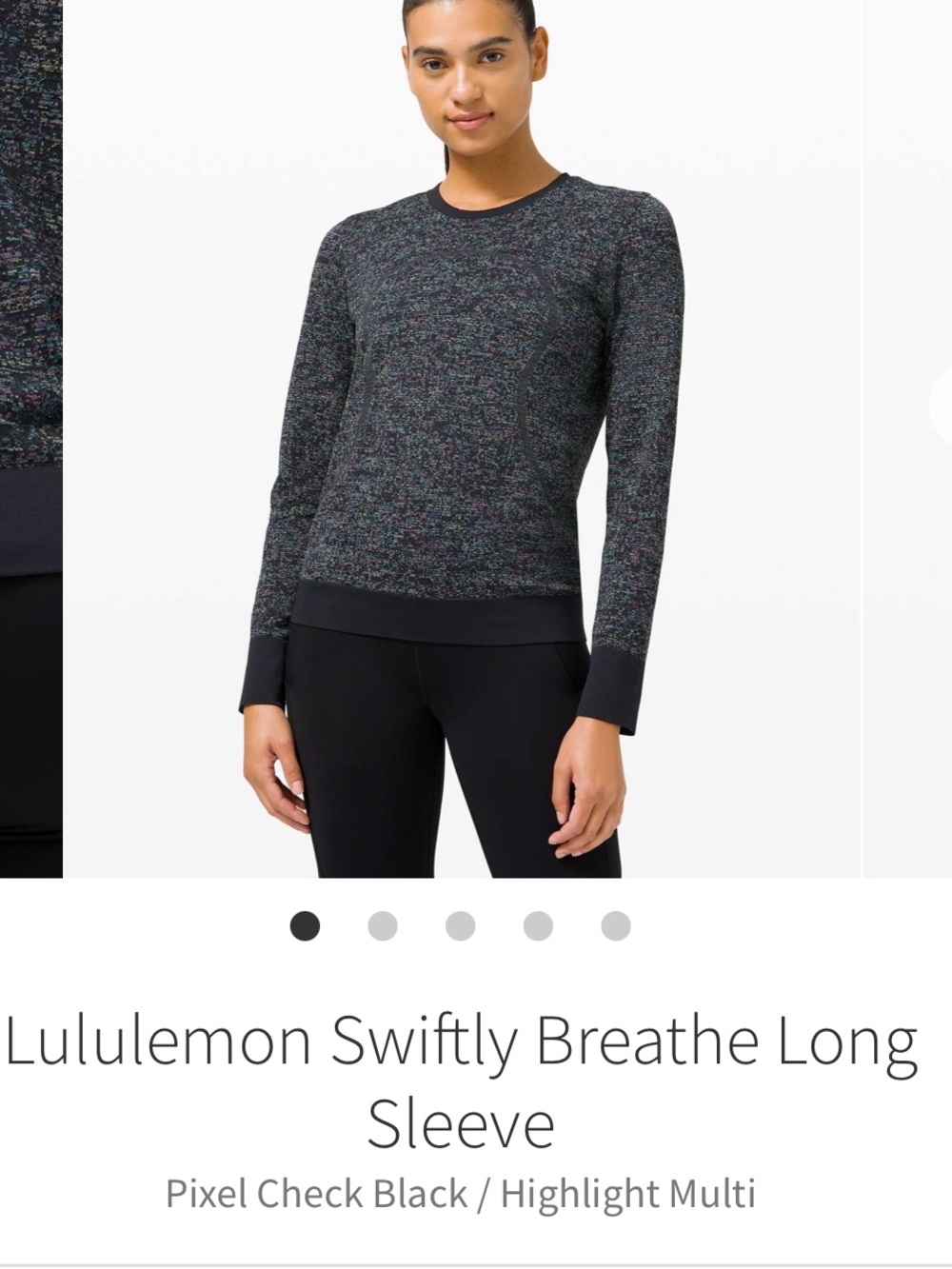 Lululemon Swiftly Breathe Long Sleeve
Pixel Check Black / Highlight Multi